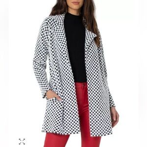 Liverpool Los Angeles Black and White Check Print Coatigan